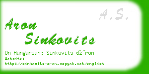 aron sinkovits business card